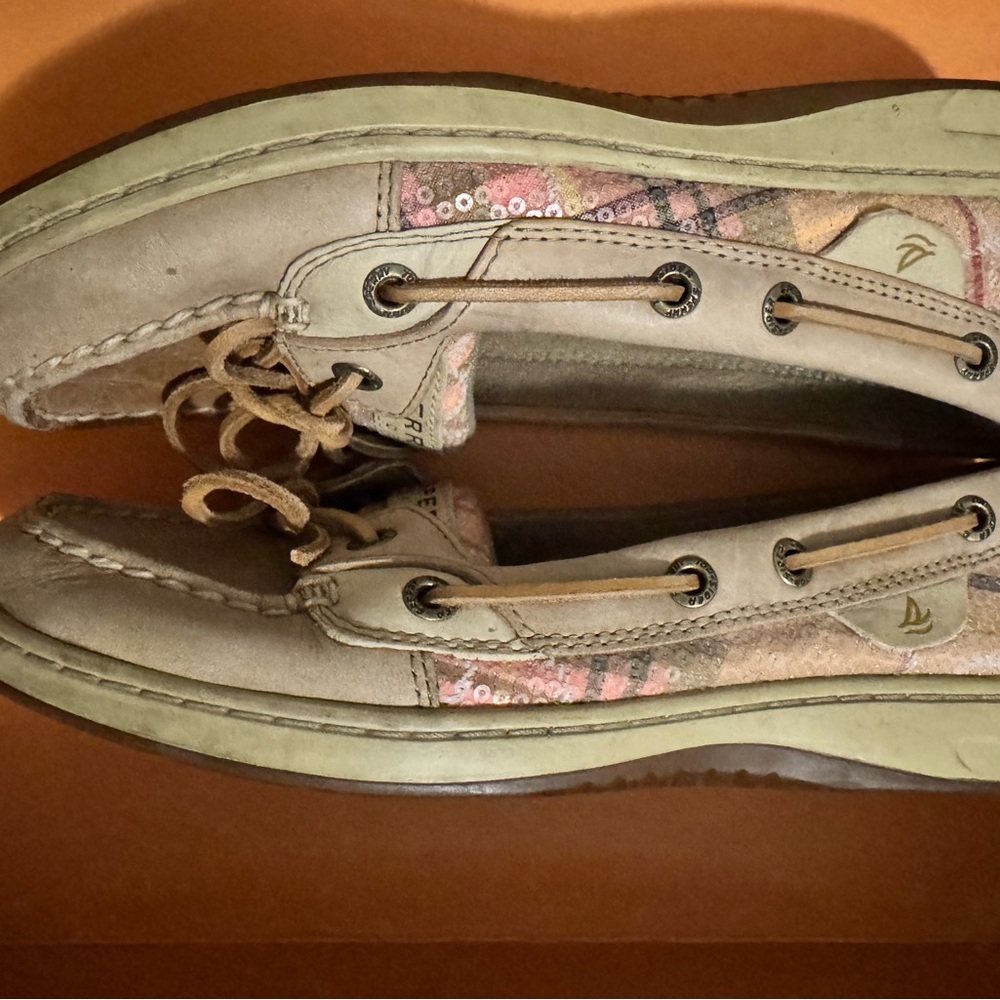 Sperry Women's Boat Shoes - Beige and Pink